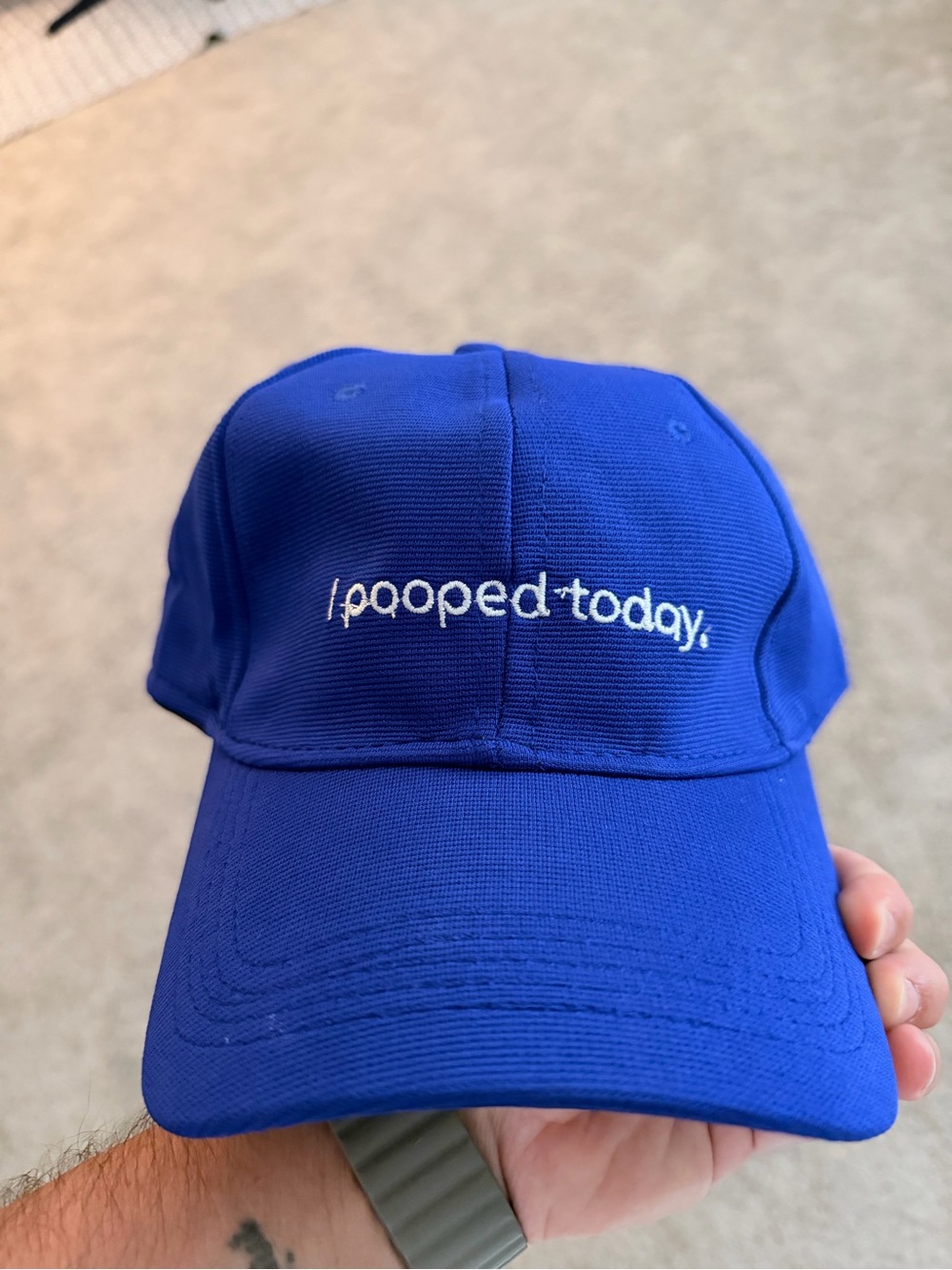 LOAM science prebiotics brand 'I Pooped Today' Embroidered Baseball Cap